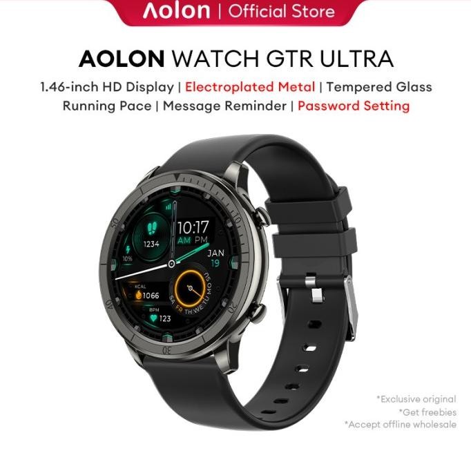 

Aolon Gtr Ultra Smart watch Size 46mm BTCall Sports Smartwatch 100+Sports/Counting steps/Social media alerts/Calories/Calculator/Jam tangan kamera/Custom Wallpaper Jam tangan smart watch