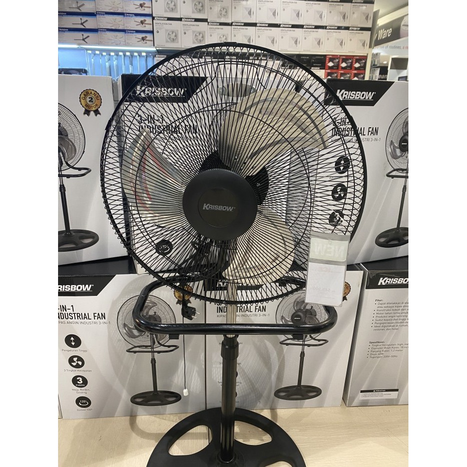 Krisbow Kipas Angin Besi Tornado 3 In 1 18 Inch Dinding +Berdiri+Duduk