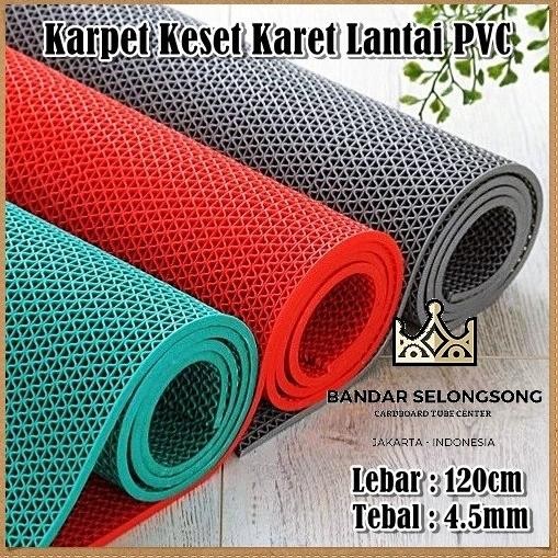ASLI KESET KARPET LANTAI PVC ANTI LICIN / KARPET KARET TERAS RUMAH METERAN