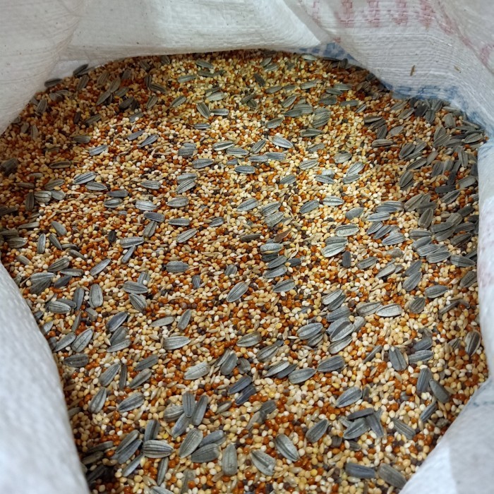 Milet campur komplit plus kuaci 25kg - pakan lovebird campur karungan