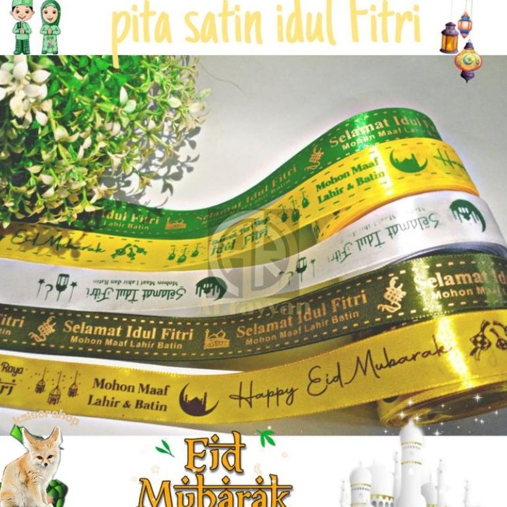 

( 1 Roll ) Pita Satin Idul Fitri 1 Inch 2.5 Cm Pita Kado Hiasan Hampers Lebaran Eid Mubarok Pita Lebaran 4 Cm 1.5 Inch 1/2 Inch 1.5 Cm Sale