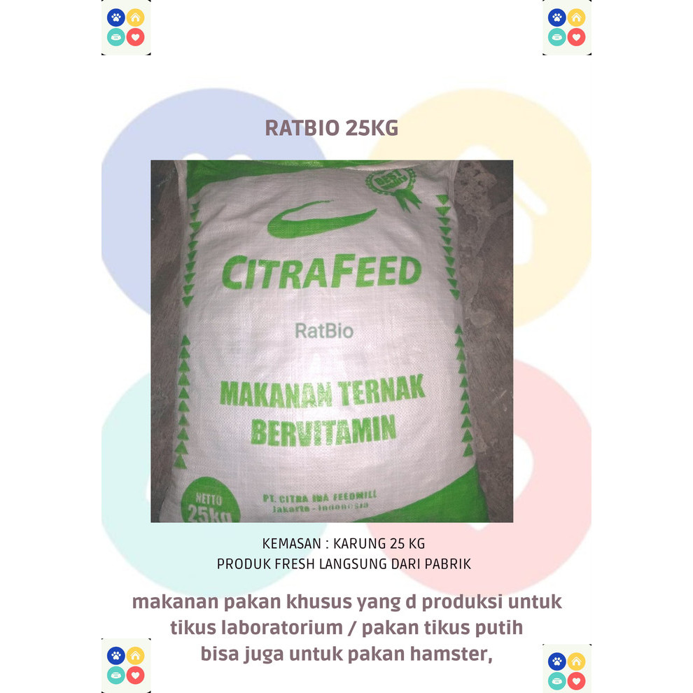 Luar Kota pakan RAT BIO makanan TIKUS putih hamster RATBIO 25KG
