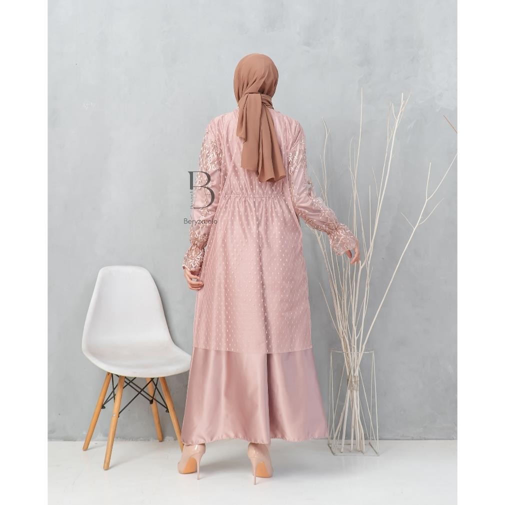 Sale Radifa Set Outer Brukat Motif Mix Tile Dot One Set Dress Gaun Kondangan Dress Pesta Busana Brid