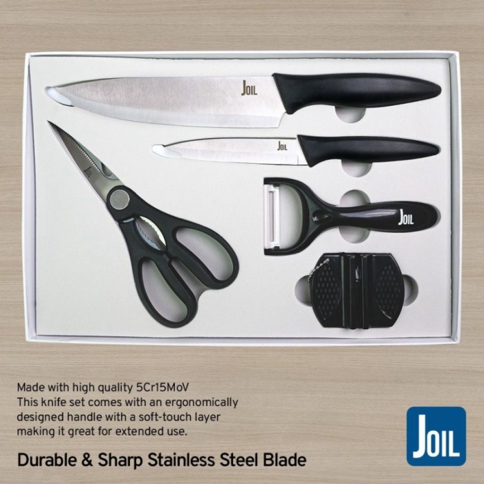 Pisau Dapur Set Tempat Penyimpanan 5Pcs Set - Joil