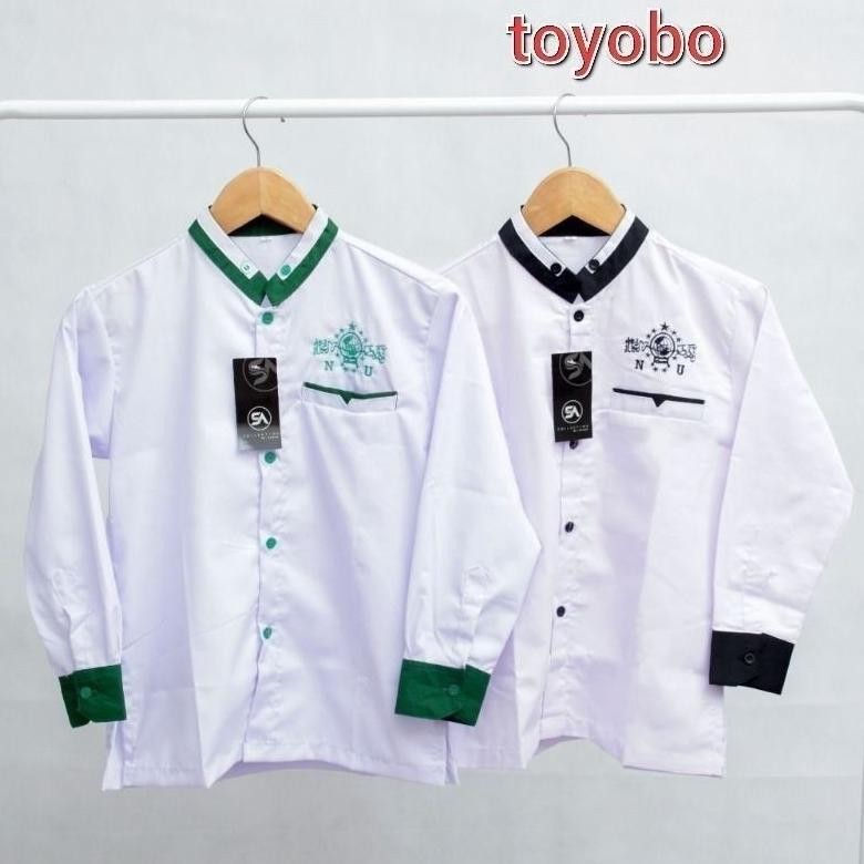 Voucher Lebaran Baju Koko Nu Anak Laki-Laki Usia 3-14Th Sd-Smp Atasan Koko Lengan Panjang Putih Sera