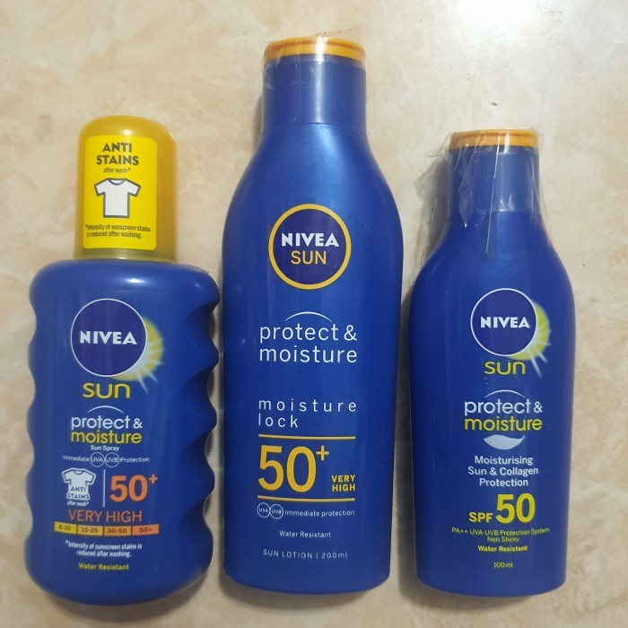 Nivea Sun SPF50 200ml Sunblock Sunscreen Lotion Badan Body Waterproof