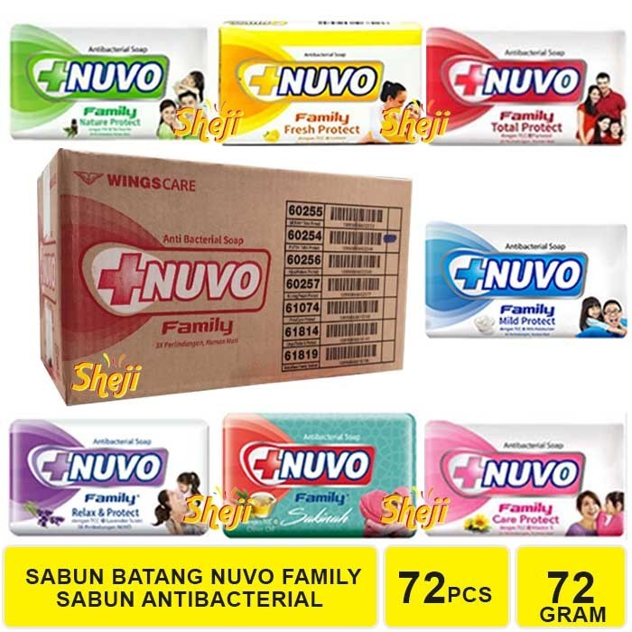 SABUN BATANG NUVO ANTIBACTERIAL 72 GRAM 1 DUS ISI 72 BATANG