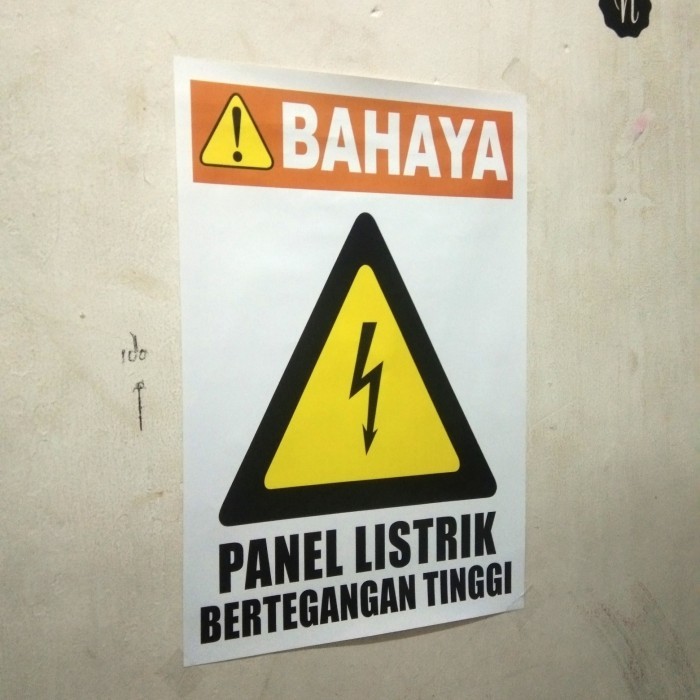 Ready Gas Stiker Sign Bahaya Panel Listrik Bertegangan Tinggi. Rambu K3.Safety