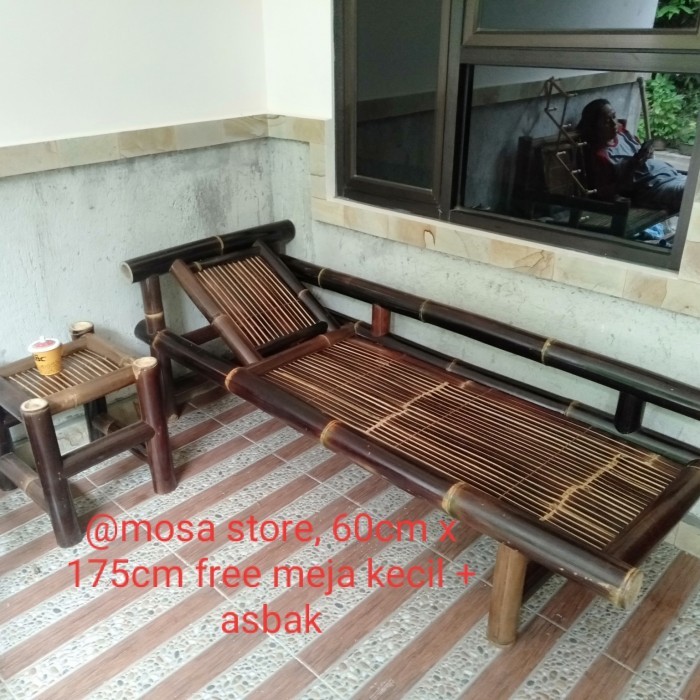 kursi bambu hitam santai