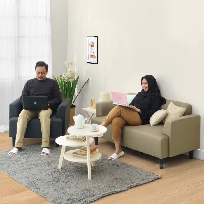 Ifurnholic Skona Sofa 2 Dudukan - Furnitur Ruang Tamu - Sofa