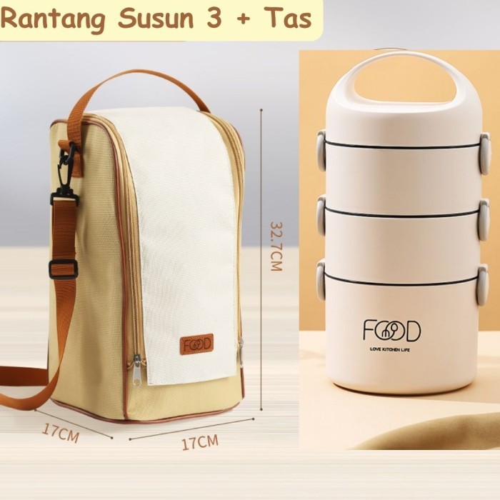 Rantang Makan Tahan Panas / Rantang Susun Stainless Anti Tumpah