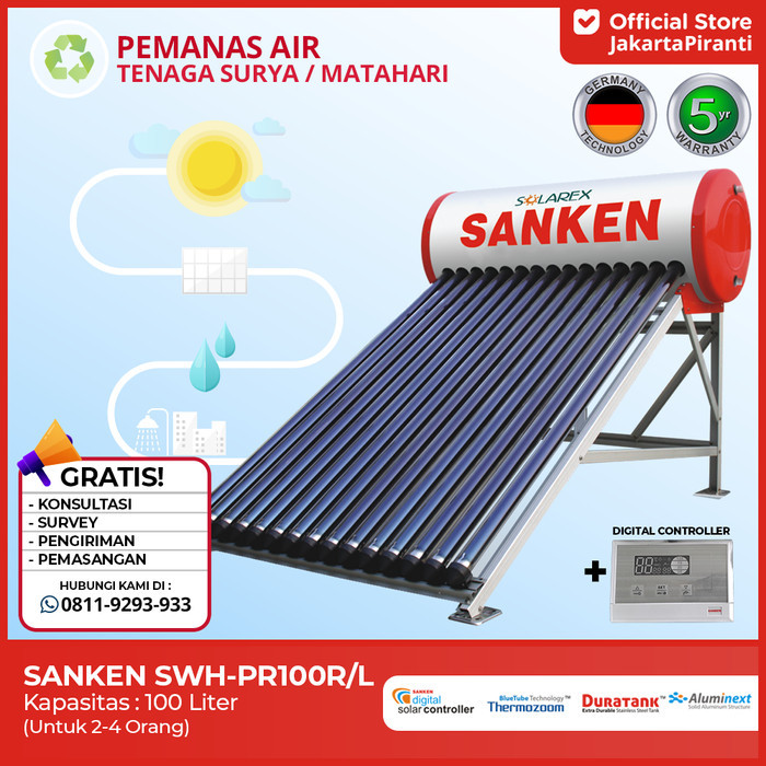 PROMO Pemanas Air Tenaga Surya / Matahari 100 Liter Sanken SWH PR 100 L