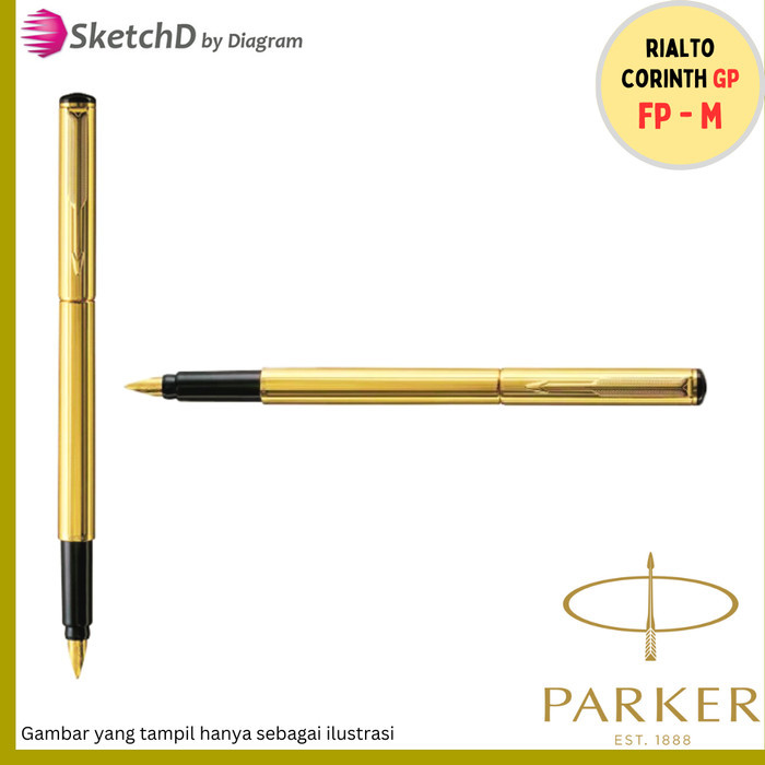 

Parker Rialto Corinth Gold GP FP - Fountain Pen Vintage