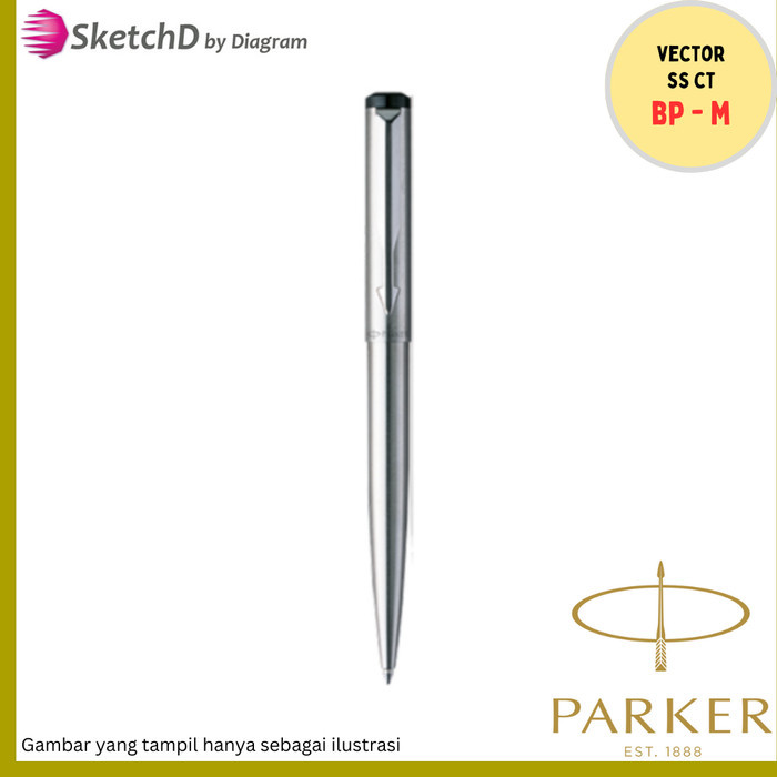 

Parker Vector 1 BP Stainless Steel Chrome Tip - Ball Point
