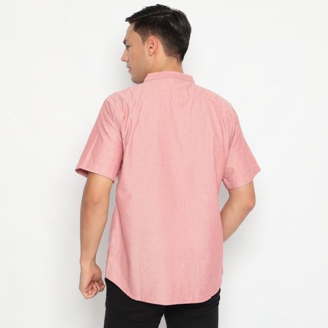 Murah Code Male Kemeja Koko Pria Bordir Premium Peach Pasha Art.248020