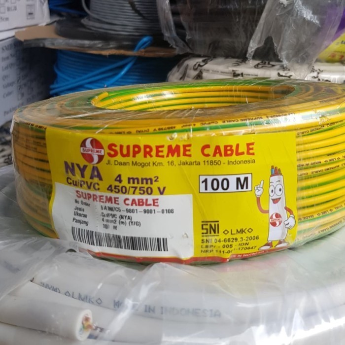 Kabel Nya Tunggal Grounding Supreme 1X4Mm Supreme 1 X 4 Mm 4Mm