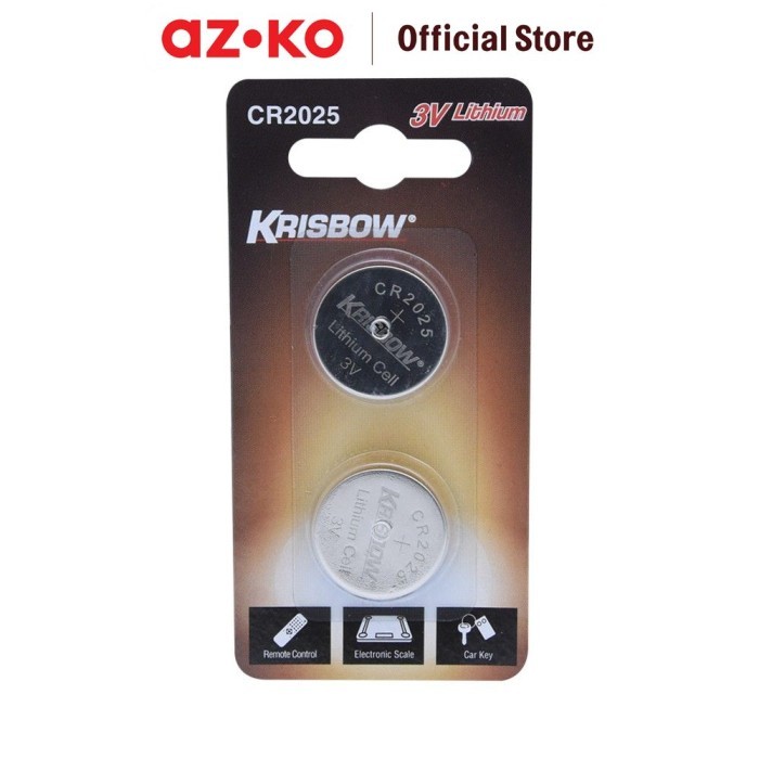 TERPERCAYA AZKO KRISBOW BATERAI CR2025 2 PCS KODE 1302