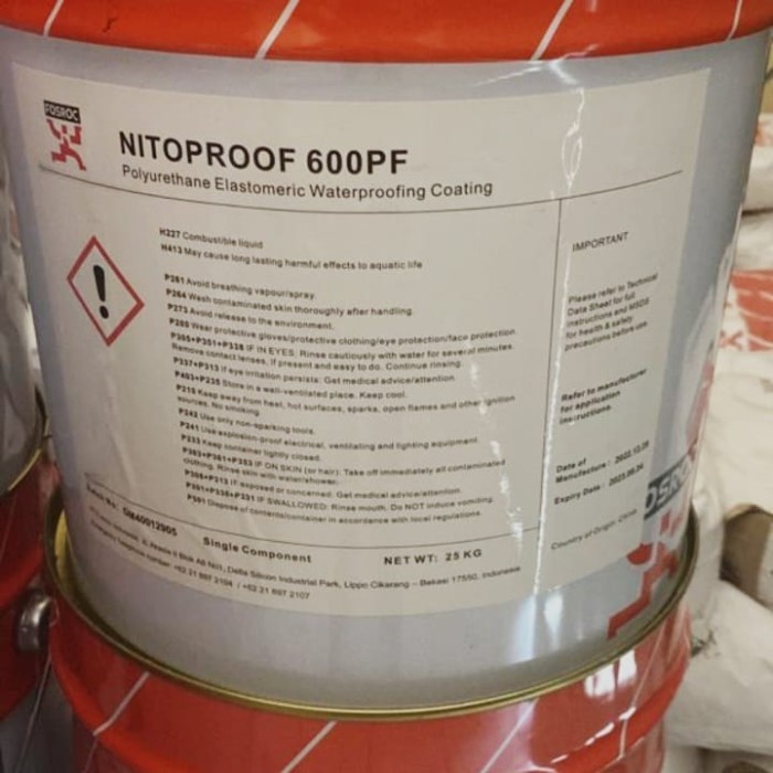 FOSROC NITOPROOF 600PF /PAIL 22KG BLACK