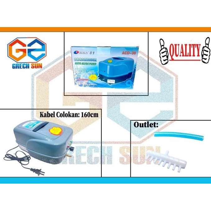 AERATOR ACDC RESUN ACD 30 POMPA UDARA AQUARIUM KOLAM ORIGINAL RESUN