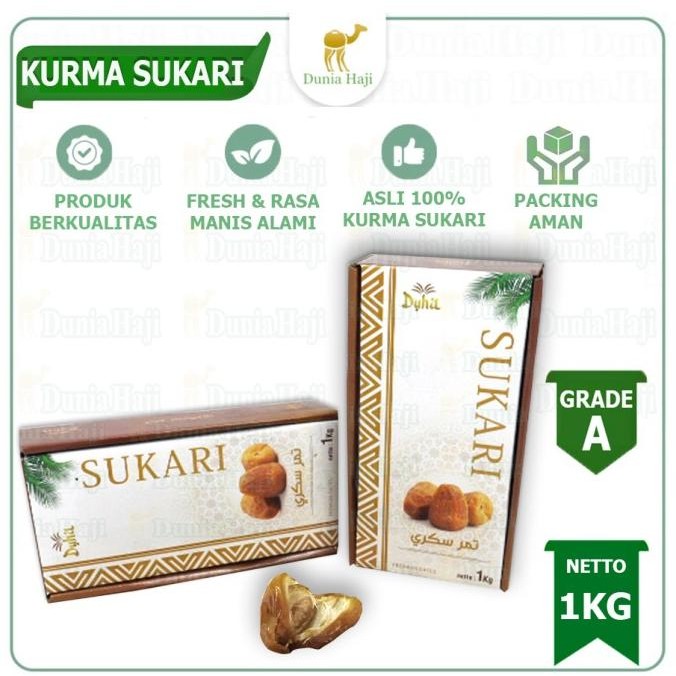

Dunia Haji - Kurma Raja Sukari 1Kg Kurma Basah Sukari Dus NR the best