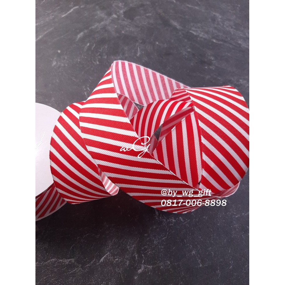 Pita Kain Warna Merah - Putih; Lebar 3.8 Cm; Panjang 25 Yard / 22 M