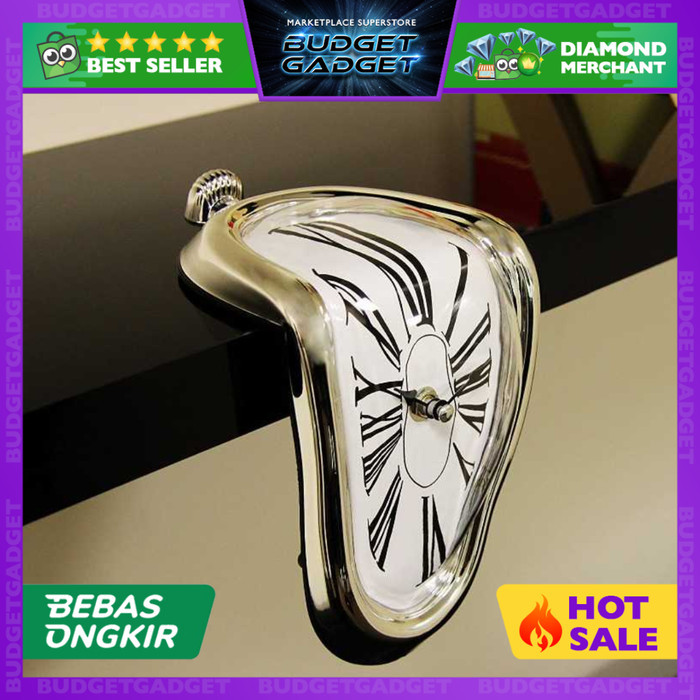 READY STOK Jam Dinding Meleleh Melted Dali Style Clock Surrealism Kode 1116