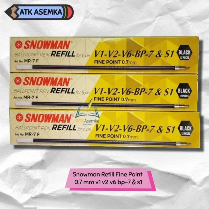 

KOMPLIT SNOWMAN REFILL FINE POINT 0.7 MM V1 V2 V6 BP-7 & S1 KODE 625