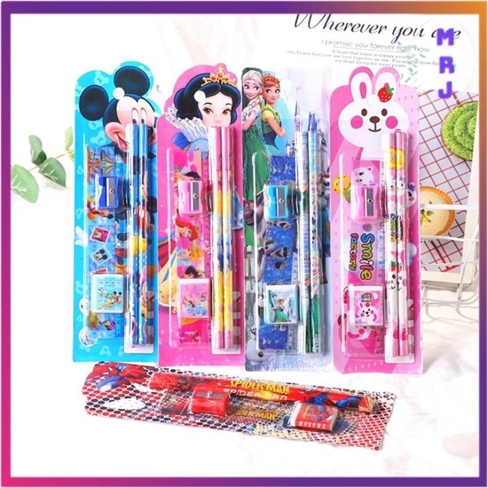 

PROMO! MRJ Stationery Set 5 in 1 Paket Alat Tulis Anak Sekolah Karakter Lucu