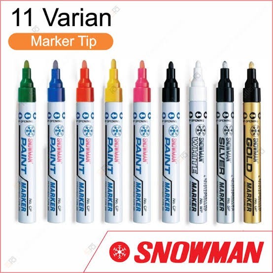 

SALE SPIDOL SNOWMAN PAINT MARKER WHITE PUTIH PERMANENT WP-12 KODE 1055