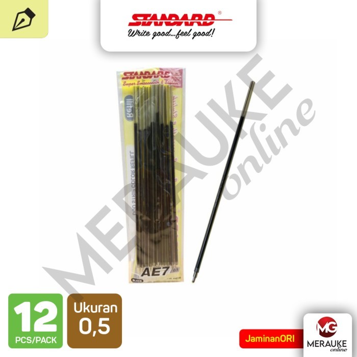 

TERBAIK ISI BALLPOINT / REFILL STANDARD AE7 0.5 ISI 12 PCS - TINTA HITAM KODE 1148