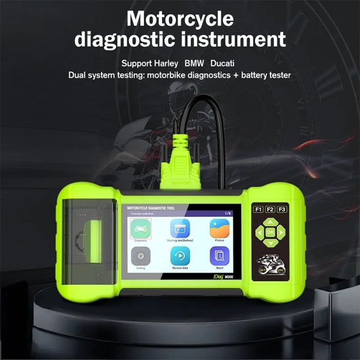 Dijuall promooo JDiag M300 motorcycle obd 2 scanner battery tester ABS Test TPMS Test Clear Fault