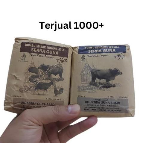 

Bumbu Serbaguna Minang Asli | Rendang | Gulai | 1 KG Instan Penyedap Ayam Kambing Sapi Bahan Daging Masakan Spices Bubuk Msg GTM