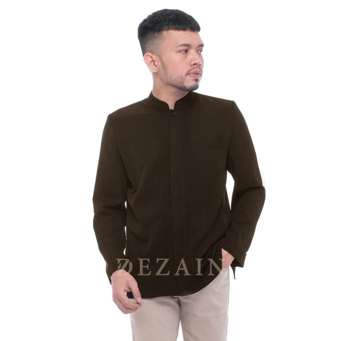 Jasko Jas Koko Dezain Polos Opnaisel Warna Coklat Tua New