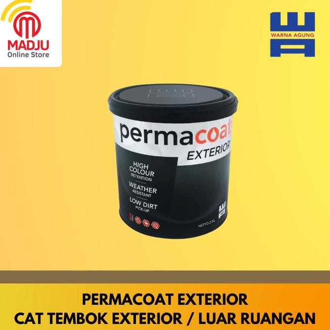 Permacoat Warna Agung - Cat Tembok Exterior / Cat Dinding Luar 2.5 L Original