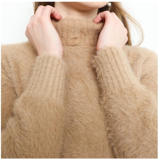 Import sweater turtleneck wanita bulu halus winter musim dingin