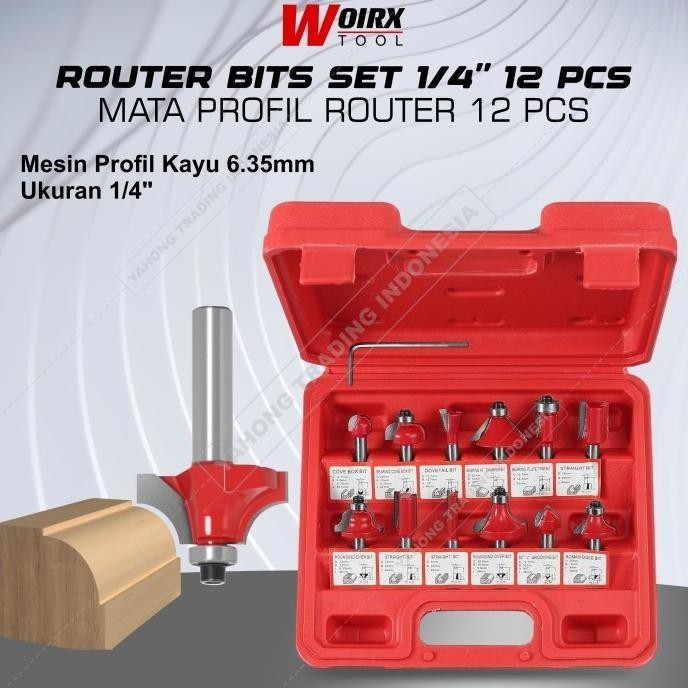 Mata Router Set Mata Profil Mata Trimmer Set Router Bit Set 12pc