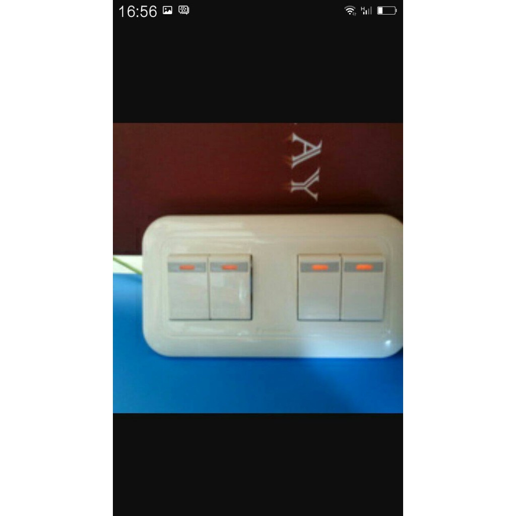 READY STOCK PANASONIC SAKLAR 4 GANG +LAMPU/SAKLAR 4GANG +LAMPU MENYALA@PANASONIC