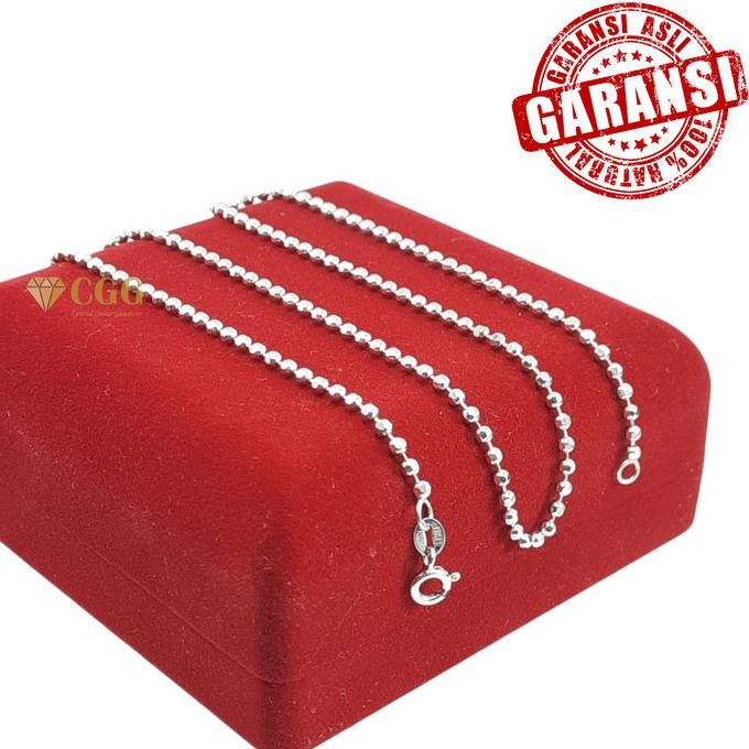 Kalung Pria Wanita Perak Silver 925 Lapis Emas Putih Model Biji Lada