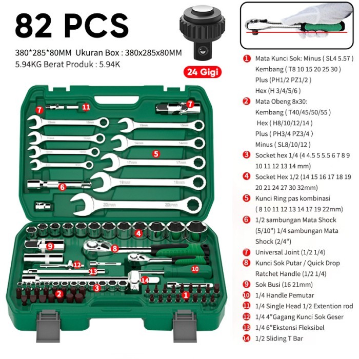 ISKU Tool Kit Set Kunci Sok Set Shocket Set CR-V Toolkit Lengkap