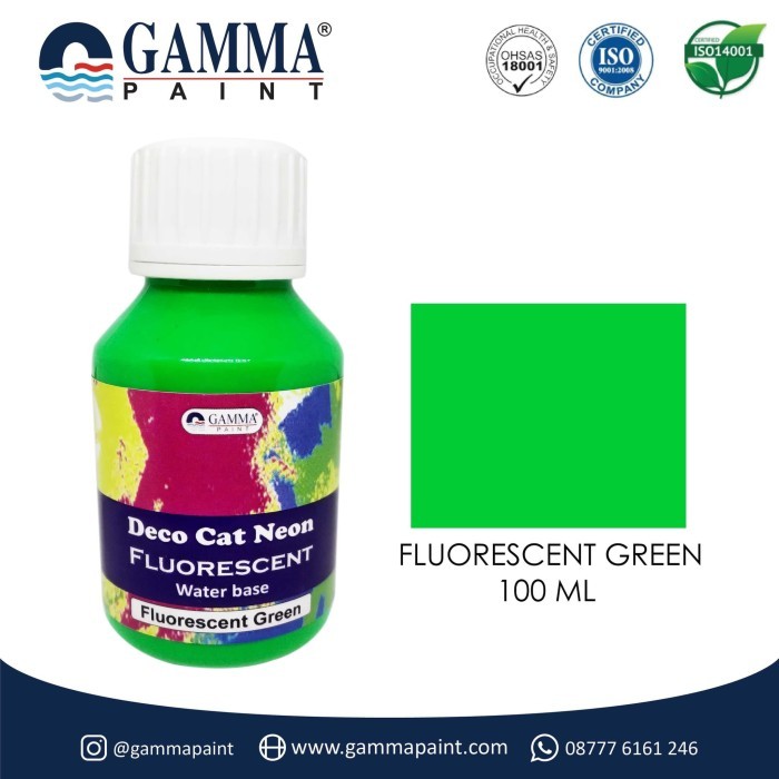 

TERBARU DECO Cat Neon FLUORESCENT UV PAINT - Green 100ml