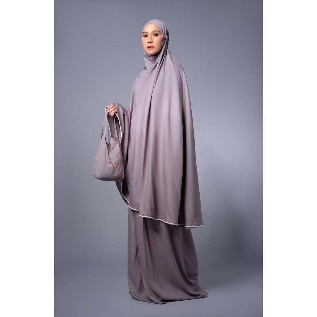 Diskon Meccanism - Qhiv Grey Mukena