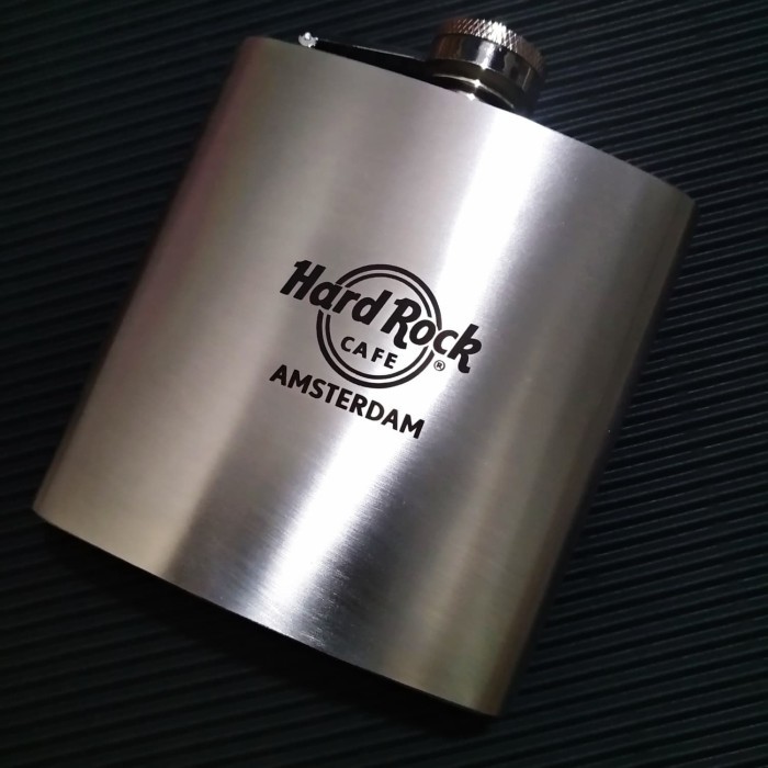 MIYOKAID BOTOL MINUM STAINLESS HIP FLASK HARD ROCK CAFE 6OZ KODE 1300