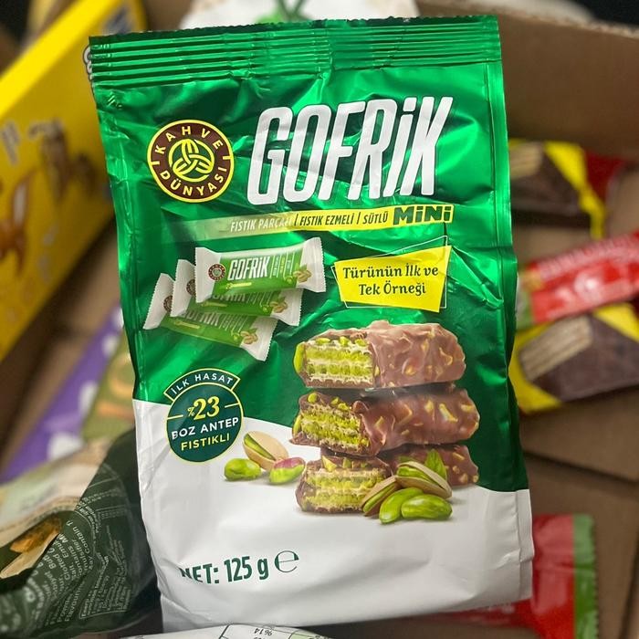 

Ready (FREEGIFT) Gofrik Pistachio Wafer Import turkey 125gr