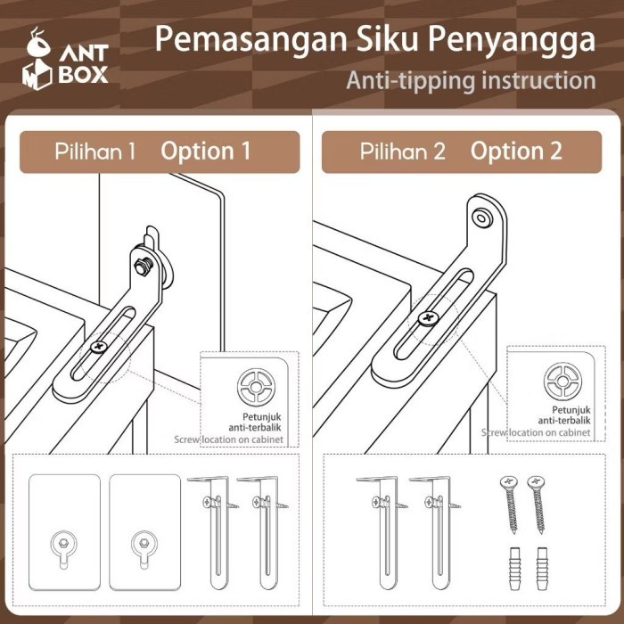 Antbox Hook Penyangga Rak Sepatu Kabinet Lemari Sepatu