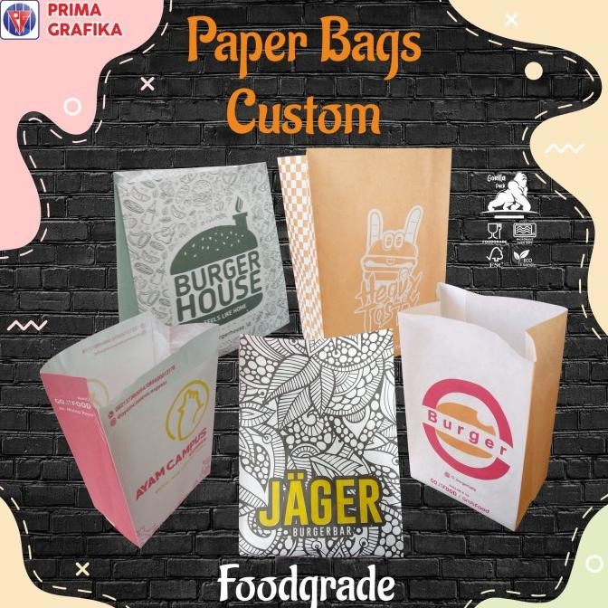 

Prima Grafika Kantong CUSTOM BARU Burger/Roti/Ayam Crispy Foodgrade