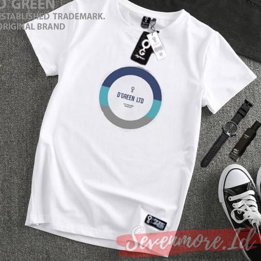Promo T-Shirt Putih Pria Circle Blue Kain Katun Kaos Premium Kaos Ariel Noah
