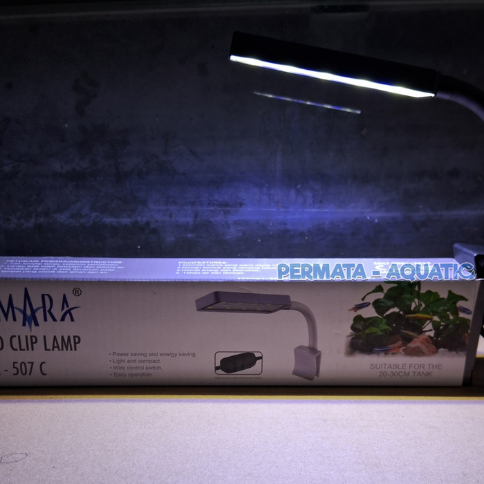 TERBATAS Lampu Jepit Clip LED Mini Warna Puith Biru Aquarium Aquascape