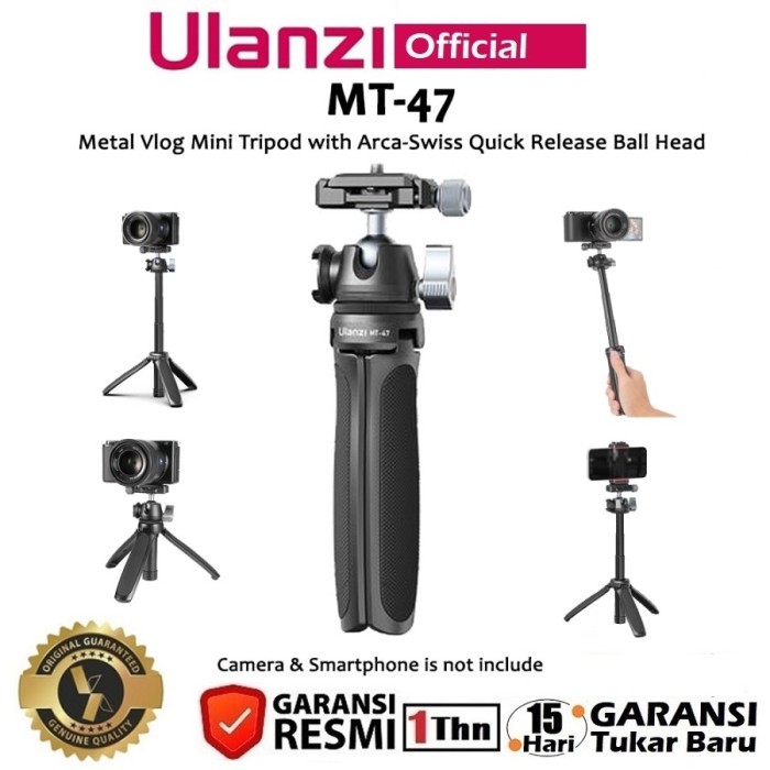 Ulanzi Mt-47 Metal Vlog Mini Tripod With Arca Swiss Ball Head