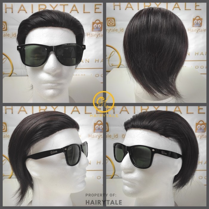 Best Seller Toupee/Tutup Botak Pria,Warna Natural 20Cm, Luas 25X18,100% Human Hair