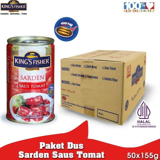 

Paket 1 dus 50pc King's Fisher Sarden saus tomat Makanan Kaleng 155g JRS